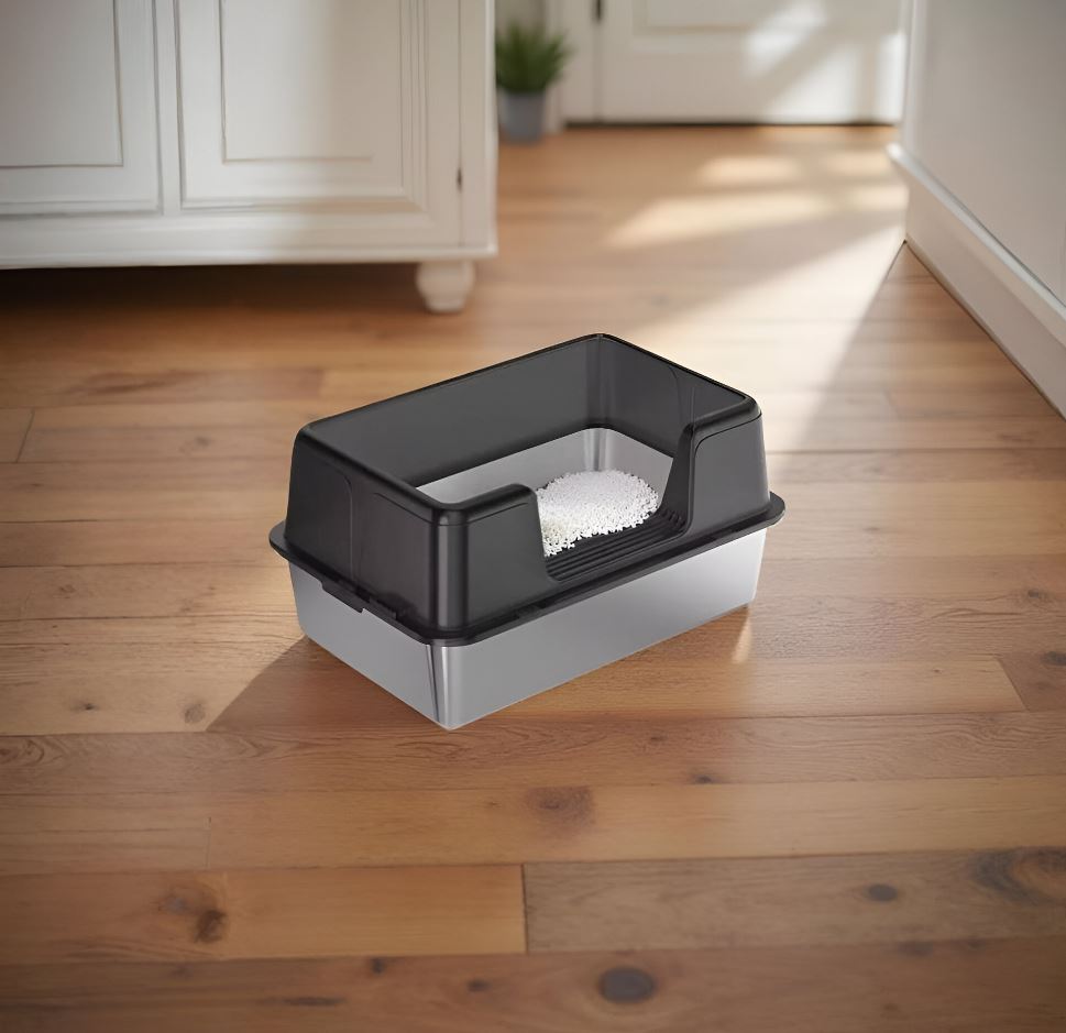 Bac à litière chat Acier Inoxydable